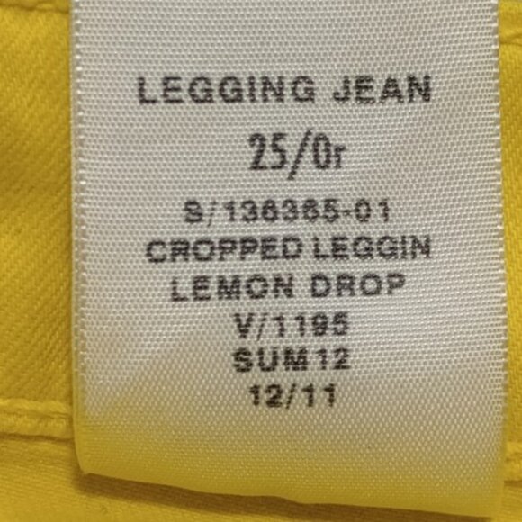 Gap 1969 Legging Jean Cropped Leggin Lemon Drop Size 0 - Picture 6 of 7